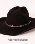 Teton Black Hat Band on a black felt hat