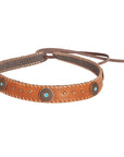 A front view of a Rhodel Turquoise Cowboy Hat Band 