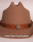 Rhodel Turquoise Cowboy Hat Band on a brown hat
