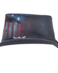 USA Black Leather Top Hat by American Hat Makers