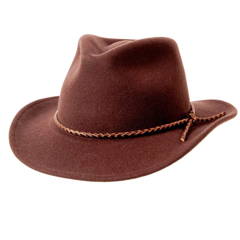 A right view of a Walker Brown Felt Hat