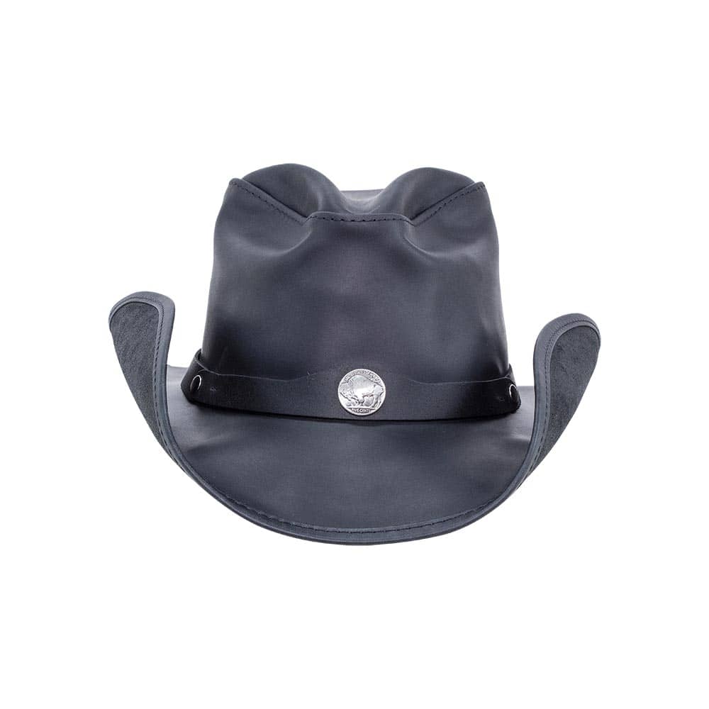 Western Black Leather Cowboy Hat with 3&quot; Brim and 4&quot; Crown  by American Hat Makers