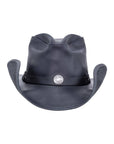 Western Black Leather Cowboy Hat with 3" Brim and 4" Crown  by American Hat Makers